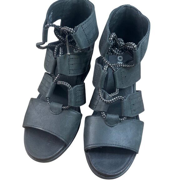 Sorel Womens Size 8 Black Gladiator-Style Sandals With Lace-Up Detail & Open Toe - Picture 10 of 14